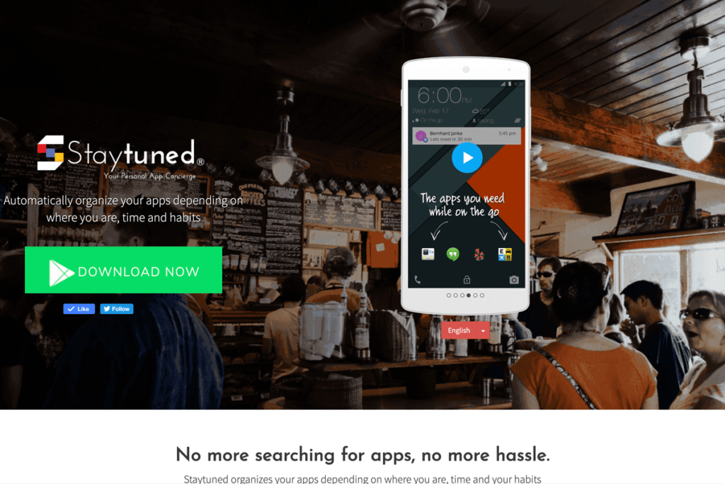 Staytuned App Startup Website