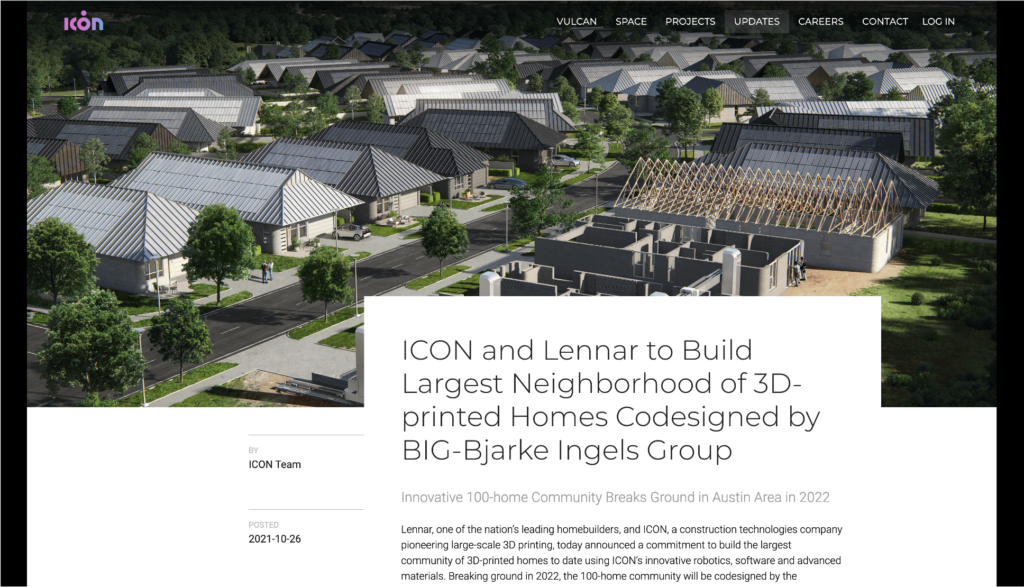 Lennar 3d printed homes ICON