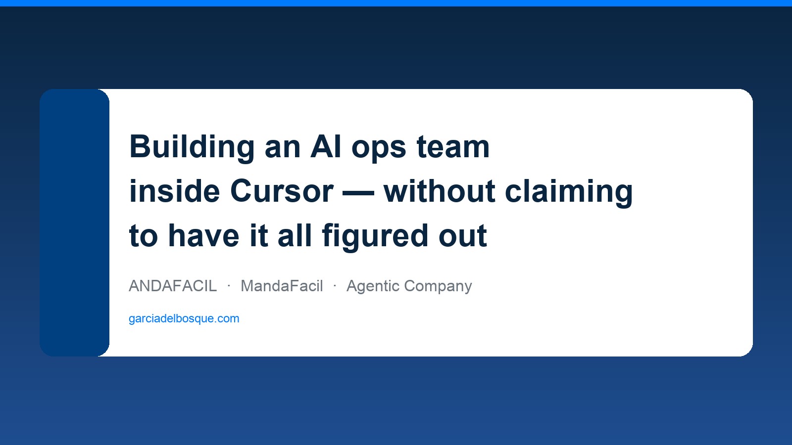 Building an AI ops team inside Cursor