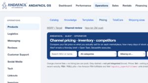 ANDAFACIL OS Channel pricing review — compare list vs sold across marketplaces